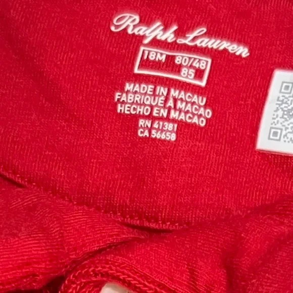 Ralph Lauren Red Footies One Piece - Picture 7 of 7